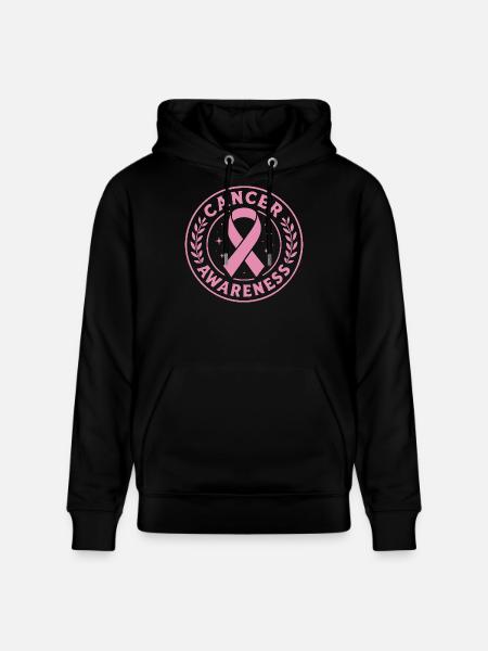 Rosa Krebs-Bewusstseinsband - Stanley/Stella Unisex Bio-Hoodie CRUISER - Schwarz