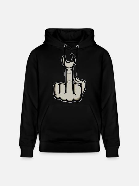 Middle Finger Stinger Finger Wrench - Stanley/Stella CRUISER Unisex Organic Hoodie - black