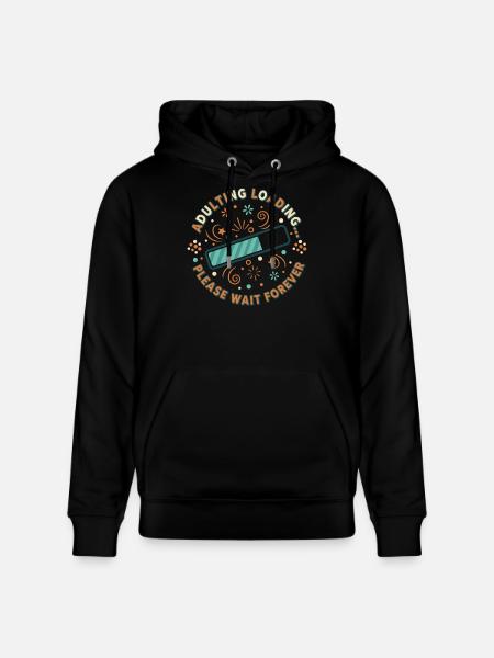 Adulting Loading Party - Stanley/Stella CRUISER Unisex Organic Hoodie - black