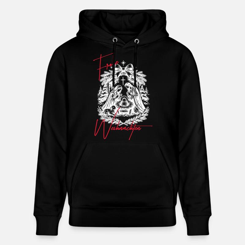 Weihnachtskrippe Schwarz Weiß - Stanley/Stella Unisex Bio-Hoodie CRUISER  - Schwarz