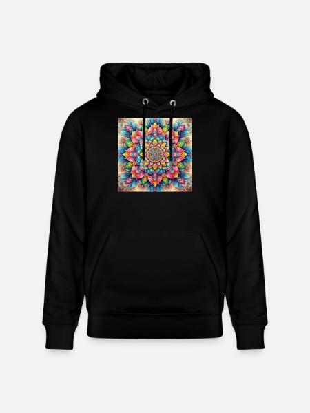 Living Mandala Splendor Art - Stanley/Stella CRUISER Unisex Organic Hoodie - black