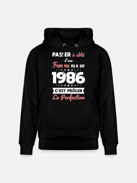 Geboren 1986 – Perfektion nahe - Stanley/Stella Unisex Bio-Hoodie CRUISER - Schwarz