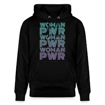 Woman Power Frauenrechte - Stanley/Stella Unisex Bio-Hoodie CRUISER  - Schwarz - Vorne - Alina (178cm) & Michal (187cm)