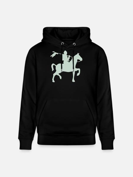 Chevalier guerrier à cheval - Sweat à capuche bio CRUISER Stanley/Stella Unisexe - noir