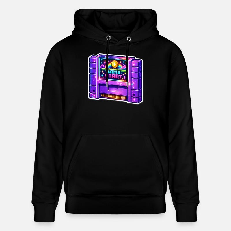 Néon Retro Arcade Start - Sweat à capuche bio CRUISER Stanley/Stella Unisexe - noir