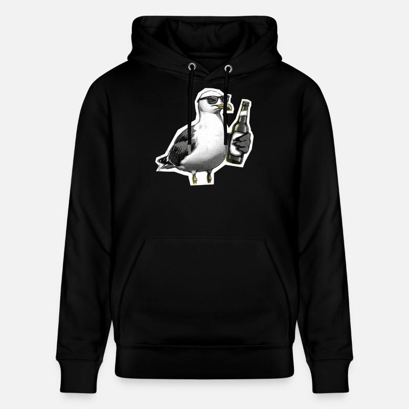 Möwe Bier Küste - Stanley/Stella Unisex Bio-Hoodie CRUISER  - Schwarz