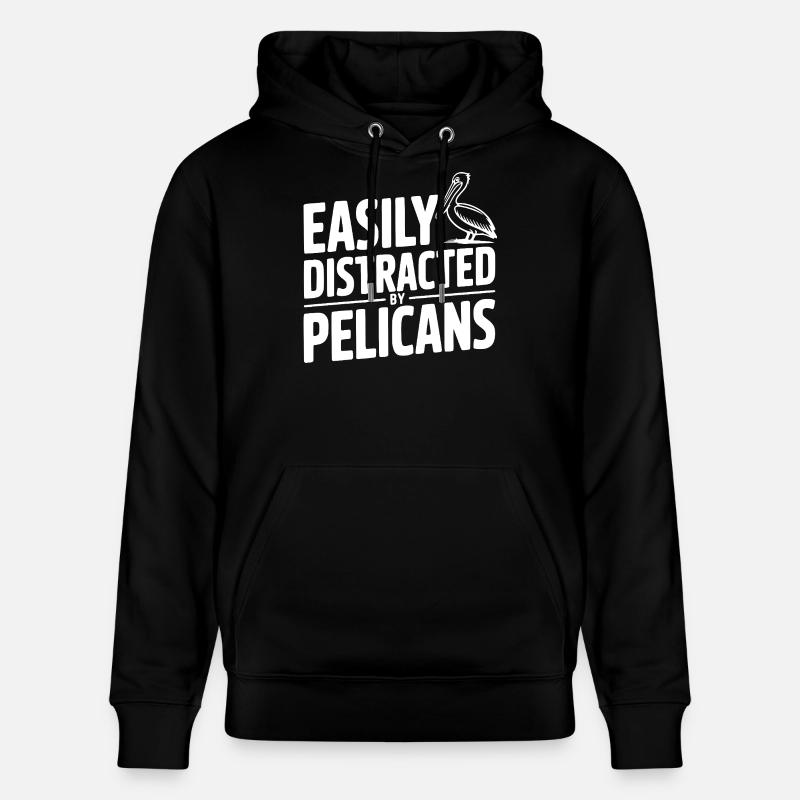 Facilement distrait par les pélicans - Sweat à capuche bio CRUISER Stanley/Stella Unisexe - noir