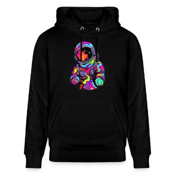 Electronic Music Lover Summer EDM Festival Rave - Stanley/Stella Unisex Bio-Hoodie CRUISER  - Schwarz - Vorne - Alina (178cm) & Michal (187cm)