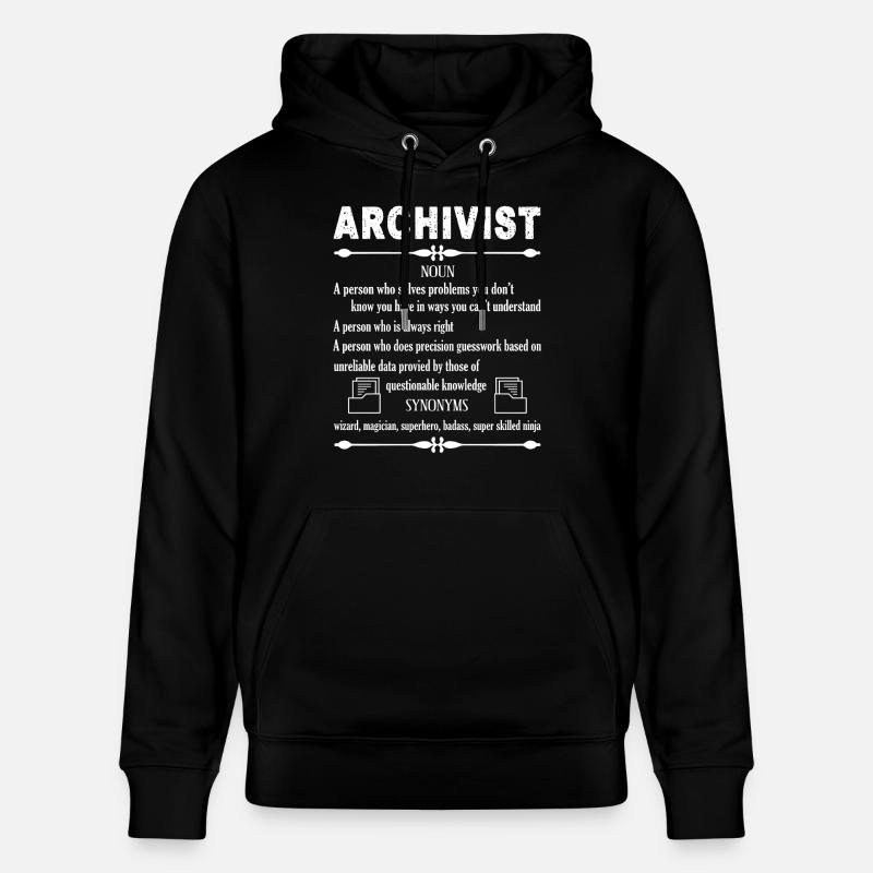 Archiviste Archiviste Définition - Sweat à capuche bio CRUISER Stanley/Stella Unisexe - noir