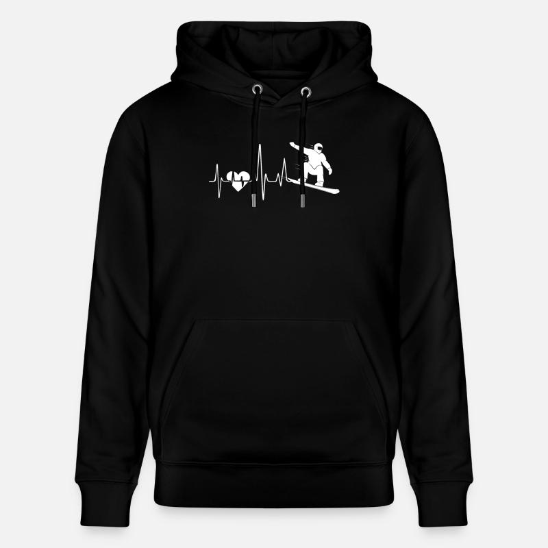 Snowboard Snowboard Battement de coeur - Sweat à capuche bio CRUISER Stanley/Stella Unisexe - noir
