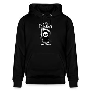 Sarkastischer Humor für schwarze Seele und Zyniker - Stanley/Stella Unisex Bio-Hoodie CRUISER  - Schwarz - Vorne - Alina (178cm) & Michal (187cm)