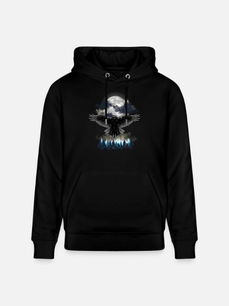 Halloween Raven Crow - Stanley/Stella CRUISER Unisex Organic Hoodie - black