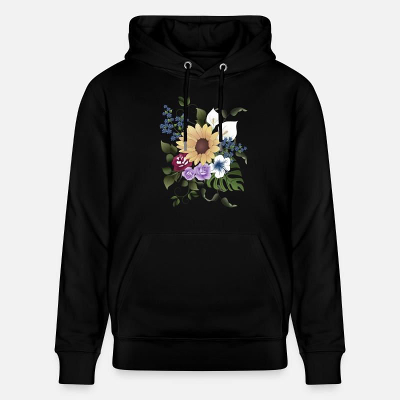 Arrangement de fleurs - Sweat à capuche bio CRUISER Stanley/Stella Unisexe - noir