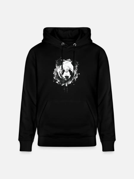 Panda - Stanley/Stella CRUISER Unisex Organic Hoodie - black