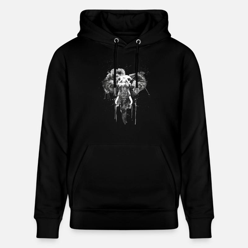 Éléphant - Sweat à capuche bio CRUISER Stanley/Stella Unisexe - noir