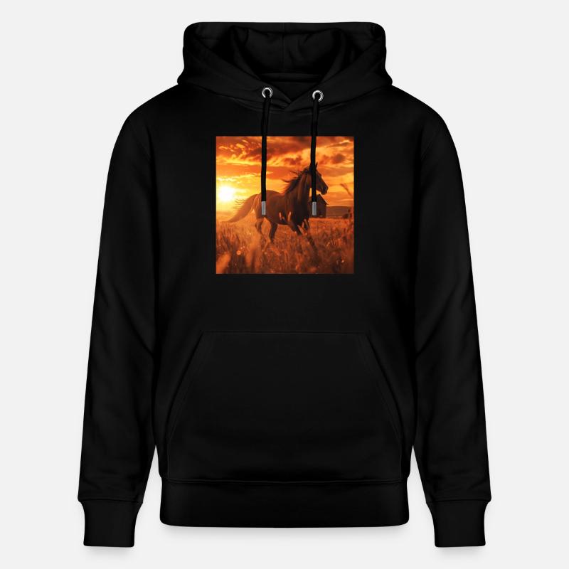 Pferd - Stanley/Stella Unisex Bio-Hoodie CRUISER  - Schwarz