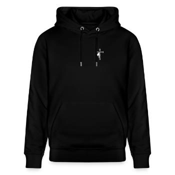 Jesus Christ Christian Christianity God Bible - Stanley/Stella CRUISER Unisex Organic Hoodie - black - Front - Alina (178cm) & Michal (187cm)