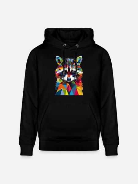 Raccoon - Stanley/Stella CRUISER Unisex Organic Hoodie - black