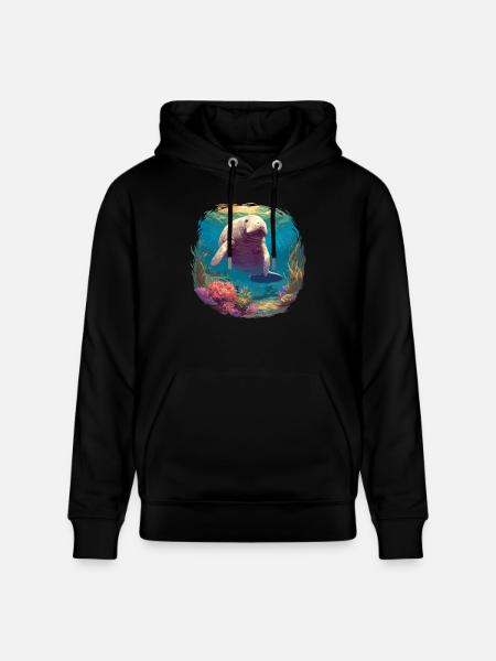 Seekuh Manatees Manatee - Stanley/Stella CRUISER Unisex Organic Hoodie - black