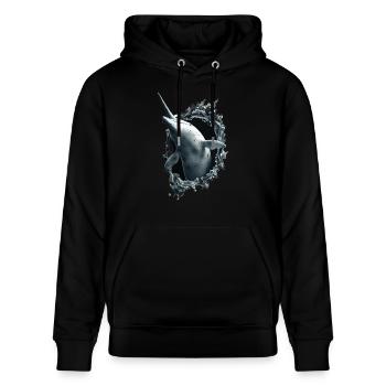 Narwal - Stanley/Stella Unisex Bio-Hoodie CRUISER  - Schwarz - Vorne - Alina (178cm) & Michal (187cm)