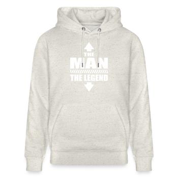 The Man The Legend Macho Casanova Sayings - Stanley/Stella CRUISER Unisex Organic Hoodie - heather oatmeal - Front - Alina (178cm) & Michal (187cm)