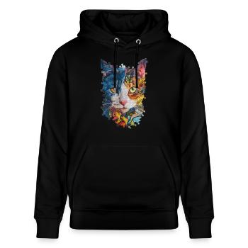 Kat - Stanley/Stella CRUISER økologisk unisex-hoodie - sort - Foran - Alina (178cm) & Michal (187cm)