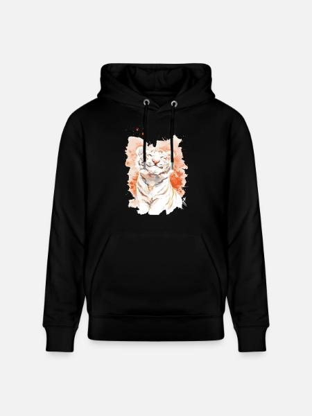 White Tiger - Stanley/Stella CRUISER Unisex Organic Hoodie - black