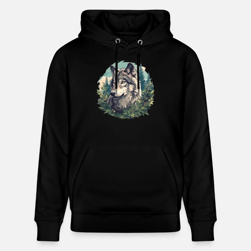 Wölfe Wolf - Stanley/Stella Unisex Bio-Hoodie CRUISER - Schwarz