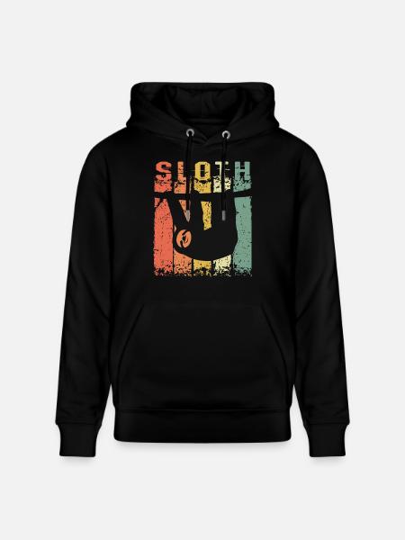 Slothy Napping Slow Chilling Sloth - Stanley/Stella CRUISER Unisex Organic Hoodie - black