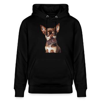 Chihuahua - Stanley/Stella Unisex Bio-Hoodie CRUISER  - Schwarz - Vorne - Alina (178cm) & Michal (187cm)