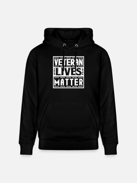 Veteran Lives Matter - Stanley/Stella CRUISER Unisex Organic Hoodie - black
