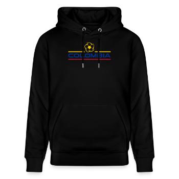 Kolumbien Colombia Medellin Urlaub Bogota Cali - Stanley/Stella Unisex Bio-Hoodie CRUISER  - Schwarz - Vorne - Alina (178cm) & Michal (187cm)