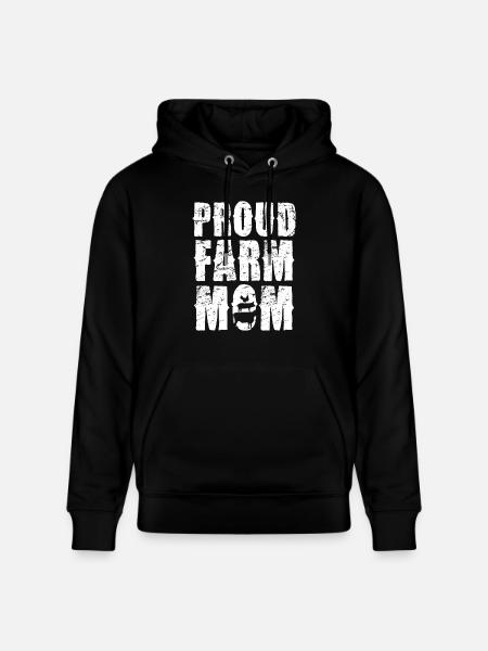 Proud Farm Mama Statement - Stanley/Stella CRUISER Unisex Organic Hoodie - black