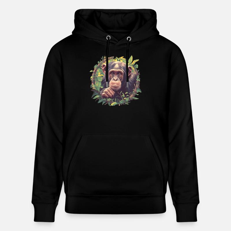 Chimpanzee Schimpansen Schimpanse - Stanley/Stella Unisex Bio-Hoodie CRUISER  - Schwarz