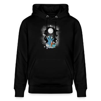 Halloween Fantasy lustig gruselig spaßig - Stanley/Stella Unisex Bio-Hoodie CRUISER  - Schwarz - Vorne - Alina (178cm) & Michal (187cm)