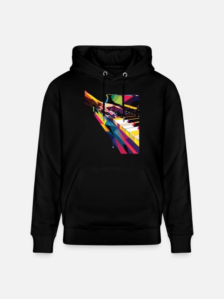 Piano - Stanley/Stella CRUISER Unisex Organic Hoodie - black