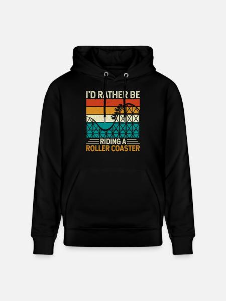 Roller Coaster Theme Park - Stanley/Stella CRUISER Unisex Organic Hoodie - black