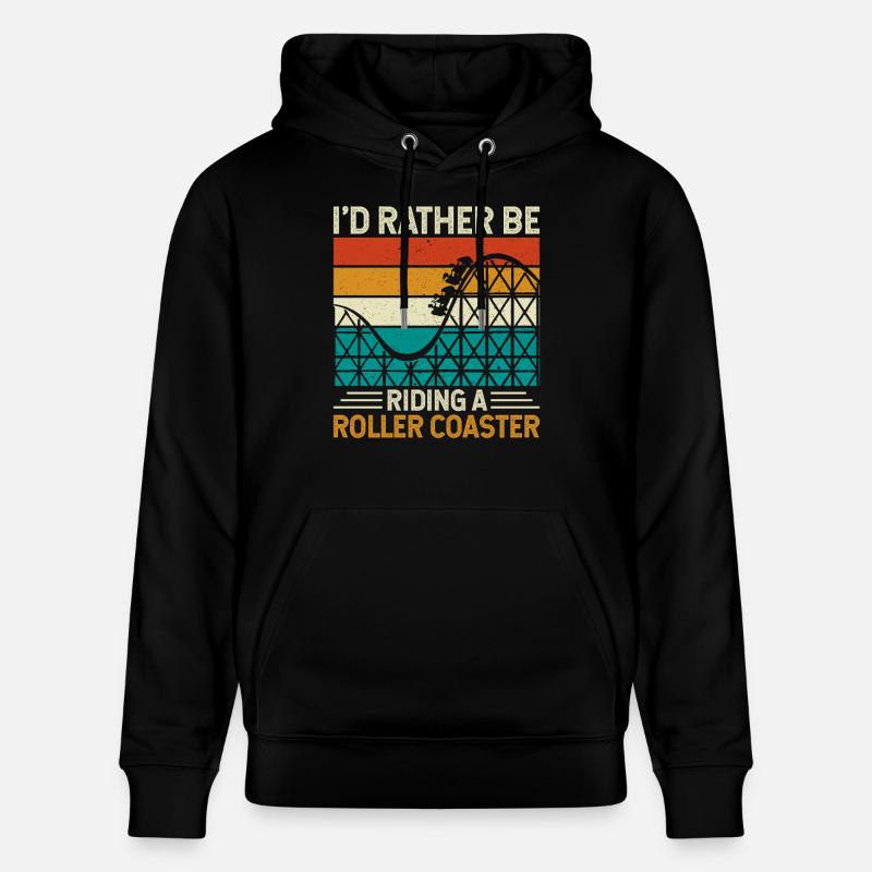 Roller Coaster Theme Park - Stanley/Stella CRUISER Unisex Organic Hoodie - black