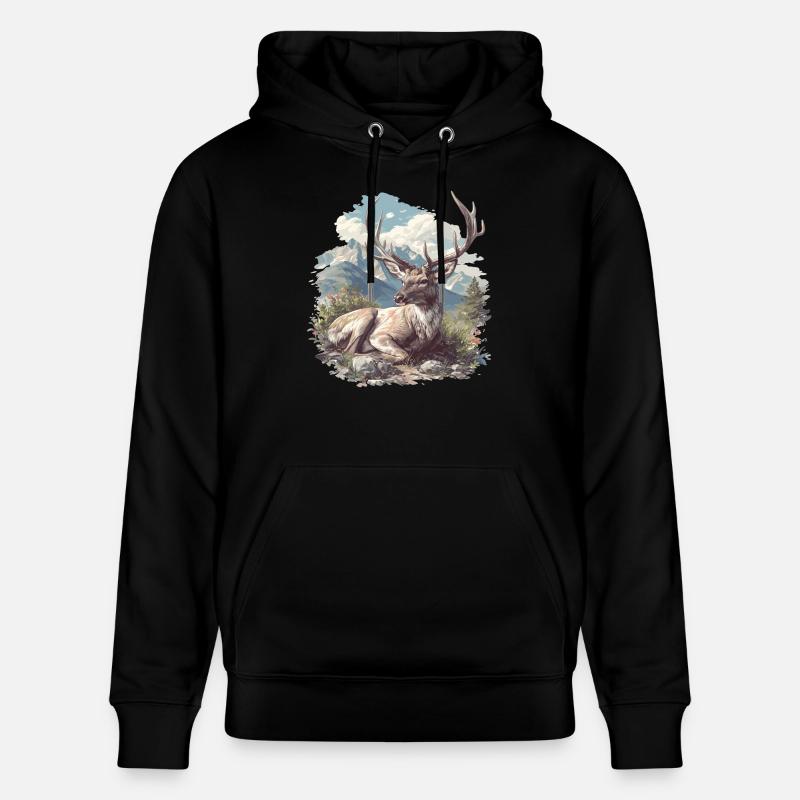 Hirsche Hirsch - Stanley/Stella Unisex Bio-Hoodie CRUISER  - Schwarz