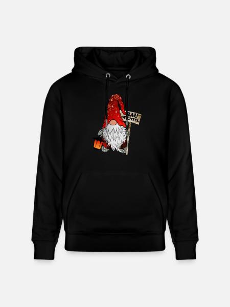 Bau Wichtel – Bauarbeiter Gnome - Stanley/Stella Unisex Bio-Hoodie CRUISER - Schwarz