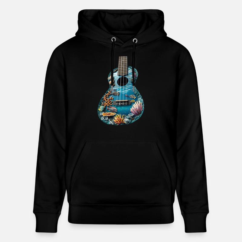 Poisson Ukulélé - Sweat à capuche bio CRUISER Stanley/Stella Unisexe - noir