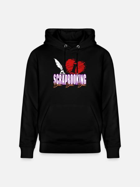I Love Scrapbooking - Stanley/Stella CRUISER Unisex Organic Hoodie - black