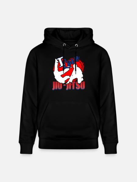 I Love Jiu Jitsu - Stanley/Stella CRUISER Unisex Organic Hoodie - black