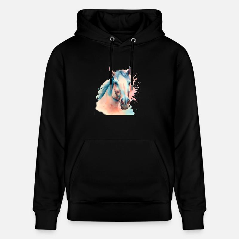 Cheval Chevaux Tête de cheval - Sweat à capuche bio CRUISER Stanley/Stella Unisexe - noir