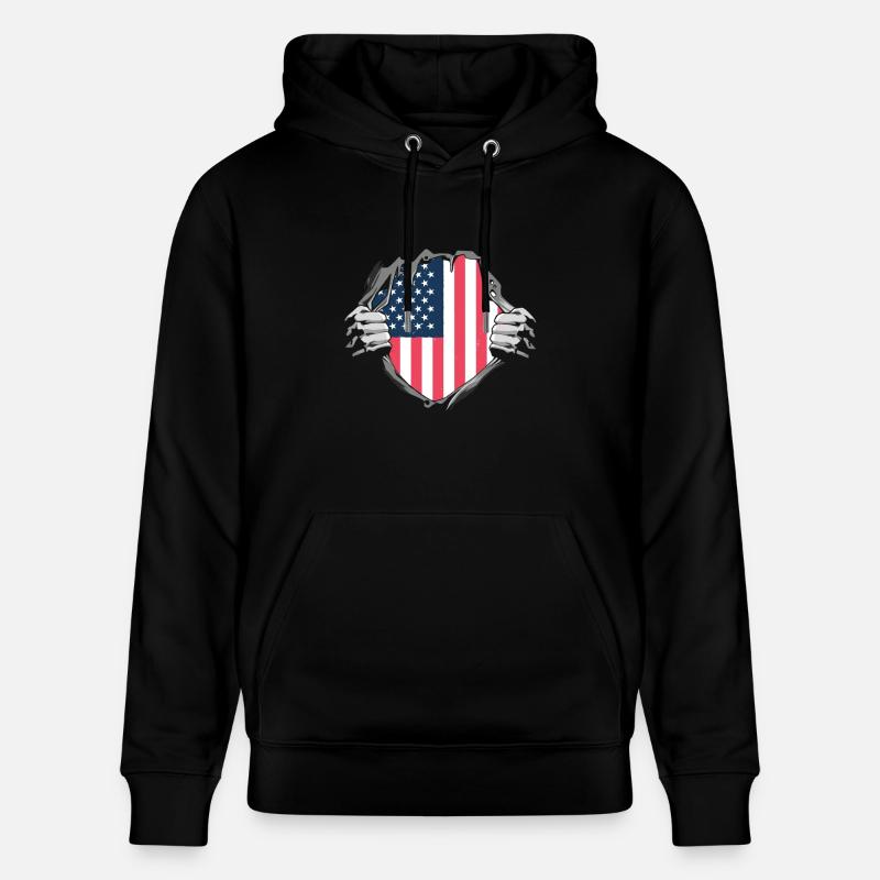 Drapeau américain dévoilant son design - Sweat à capuche bio CRUISER Stanley/Stella Unisexe - noir