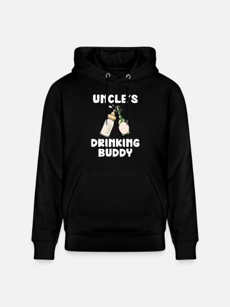 Uncle's Drinking Buddy Funny Motif - Stanley/Stella CRUISER Unisex Organic Hoodie - black