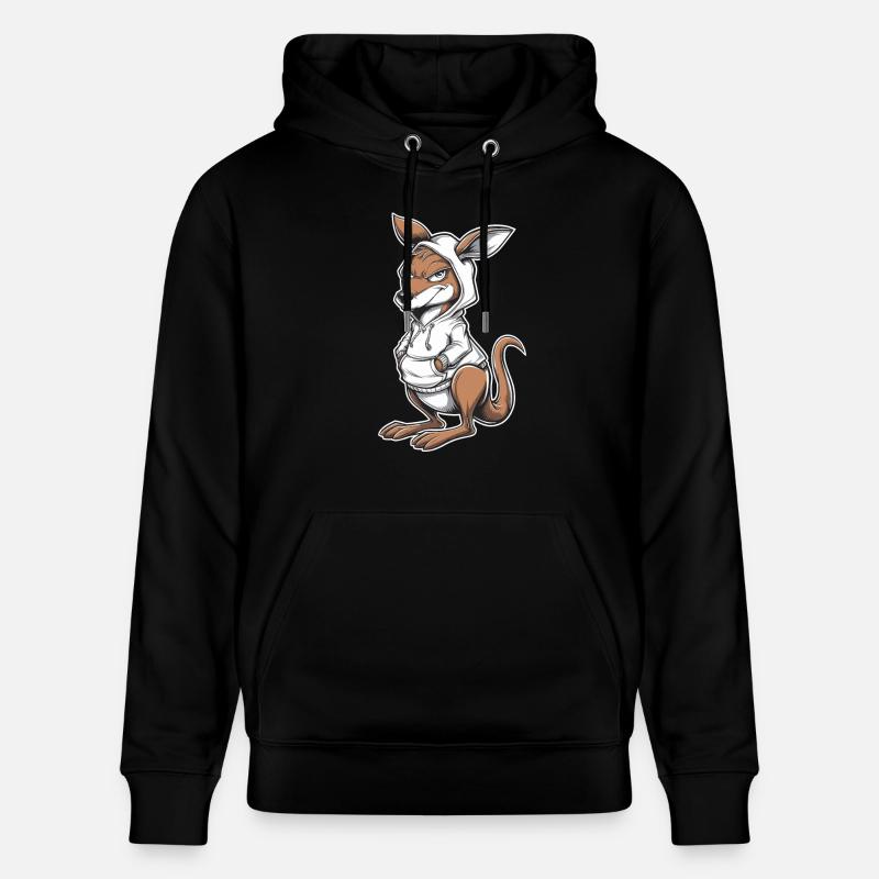 Kangourou Kangourou Animaux australiens - Sweat à capuche bio CRUISER Stanley/Stella Unisexe - noir