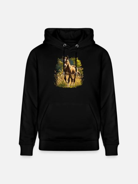 Pferde Pferd - Stanley/Stella Unisex Bio-Hoodie CRUISER - Schwarz