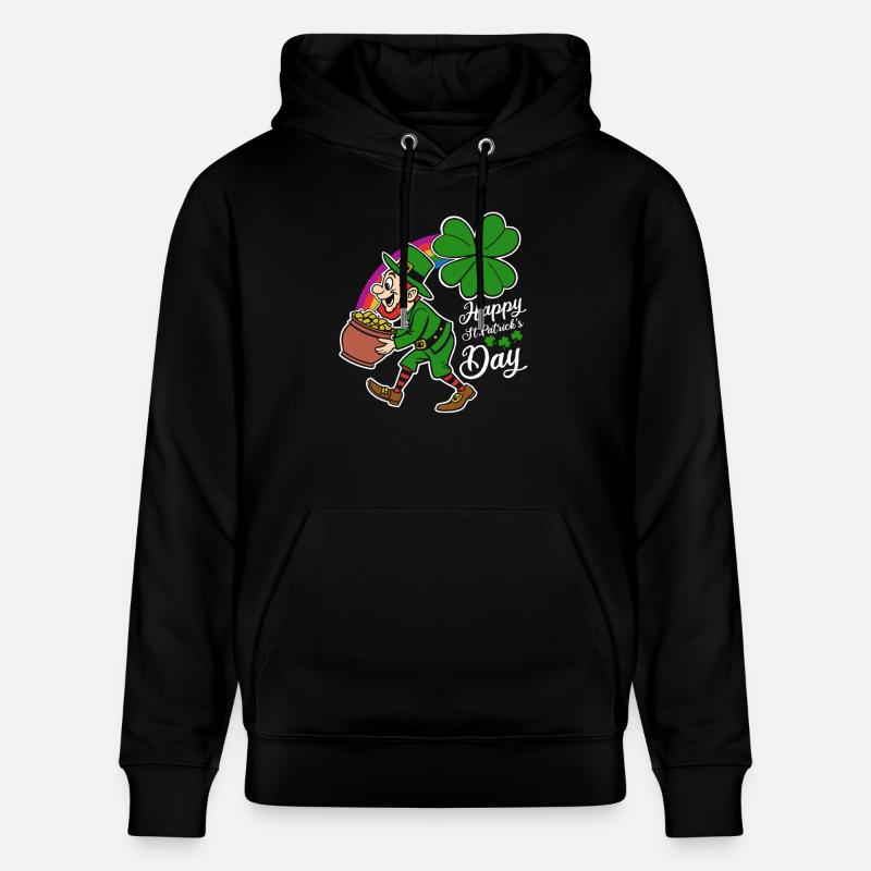 Bonne Saint-Patrick - Trèfle - Leprechaun - Sweat à capuche bio CRUISER Stanley/Stella Unisexe - noir