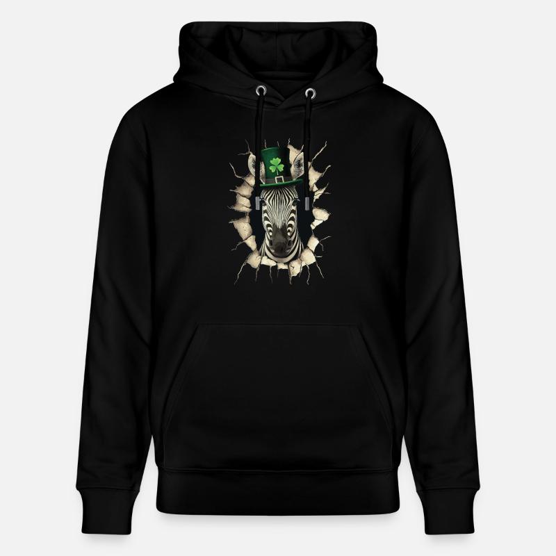 St. Patrick Zebra - Stanley/Stella Unisex Bio-Hoodie CRUISER  - Schwarz